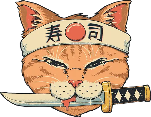 Neko Sushi Catana - katze, neko, japan, sushi, katana, fun, essen
